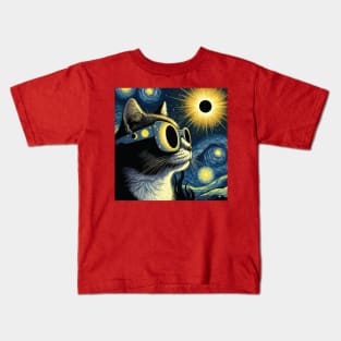 Total Eclipse 2024 Cat Kids T-Shirt